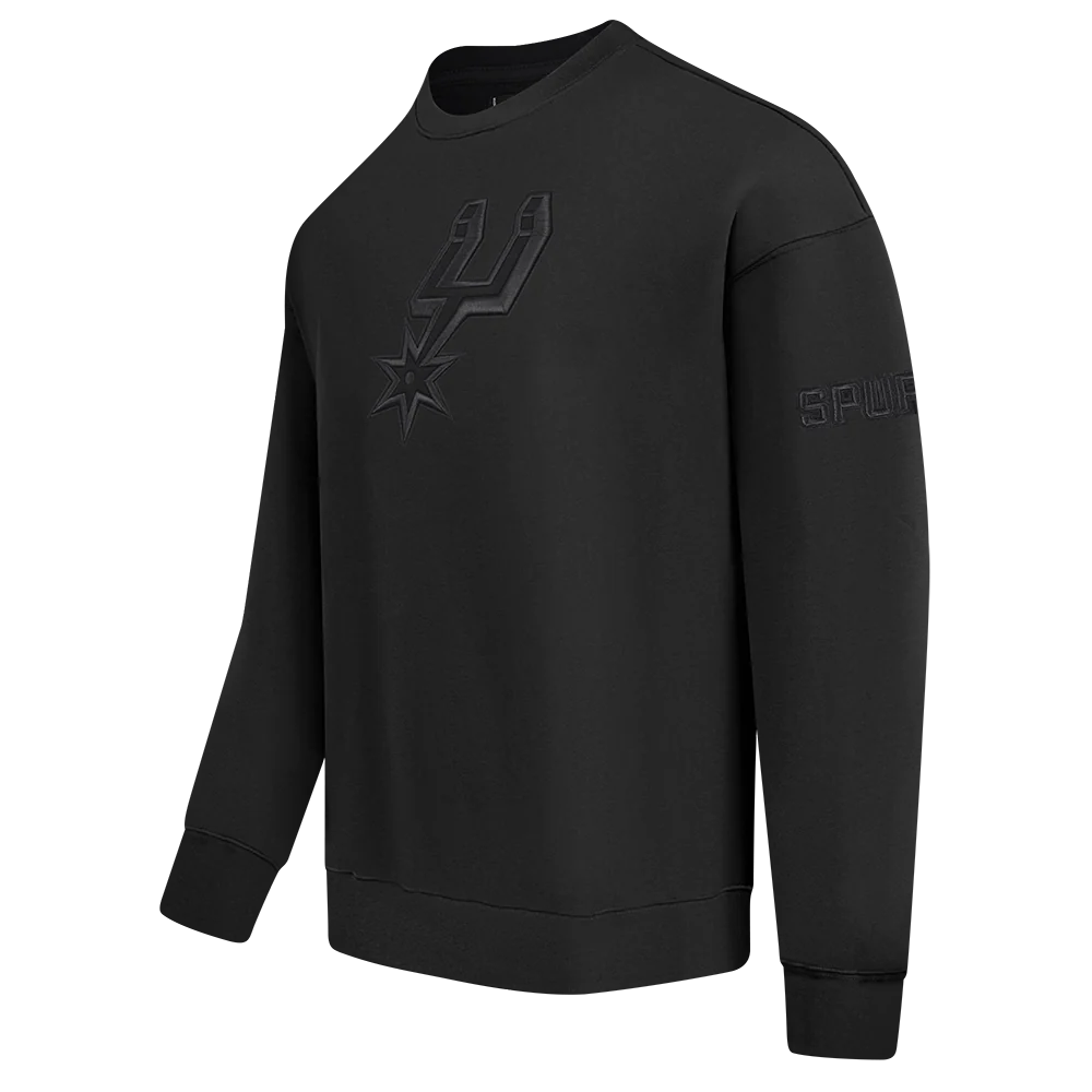 NBA SAN ANTONIO SPURS NEUTRAL MEN'S DROP SHOULDER FLC CREWNECK (BLACK) - Image 4