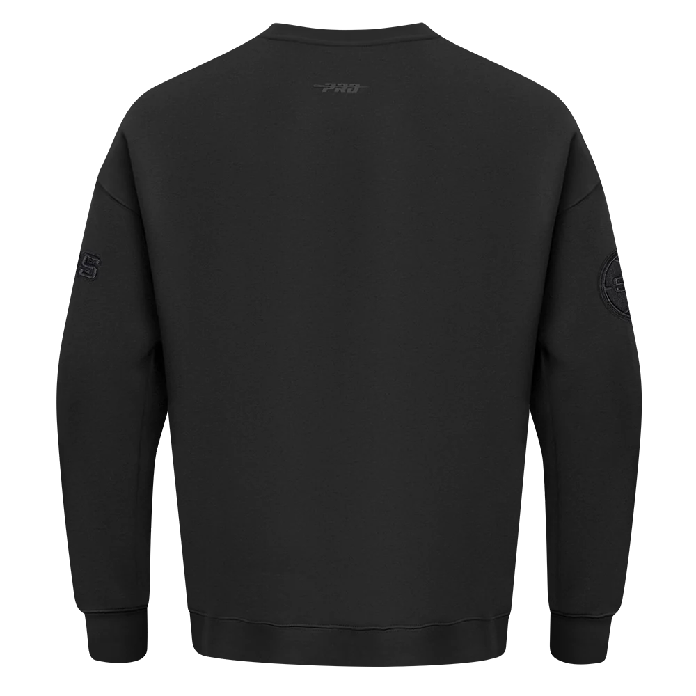 NBA SAN ANTONIO SPURS NEUTRAL MEN'S DROP SHOULDER FLC CREWNECK (BLACK) - Image 5