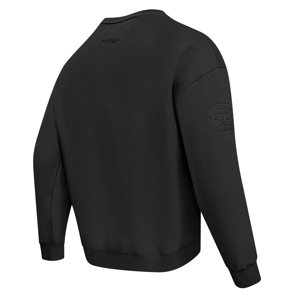 NBA SAN ANTONIO SPURS NEUTRAL MEN'S DROP SHOULDER FLC CREWNECK (BLACK) - Image 6
