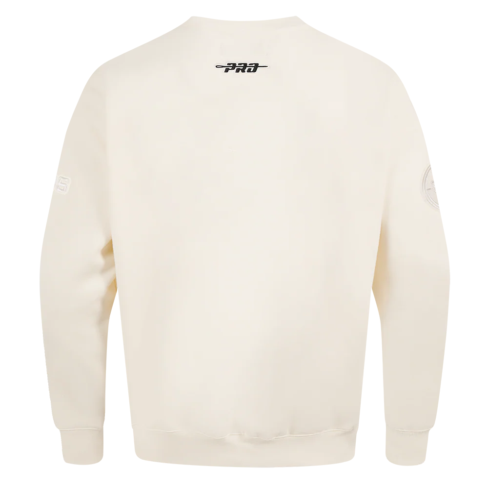 NBA SAN ANTONIO SPURS NEUTRAL MEN'S DROP SHOULDER FLC CREWNECK (EGGSHELL) - Image 3