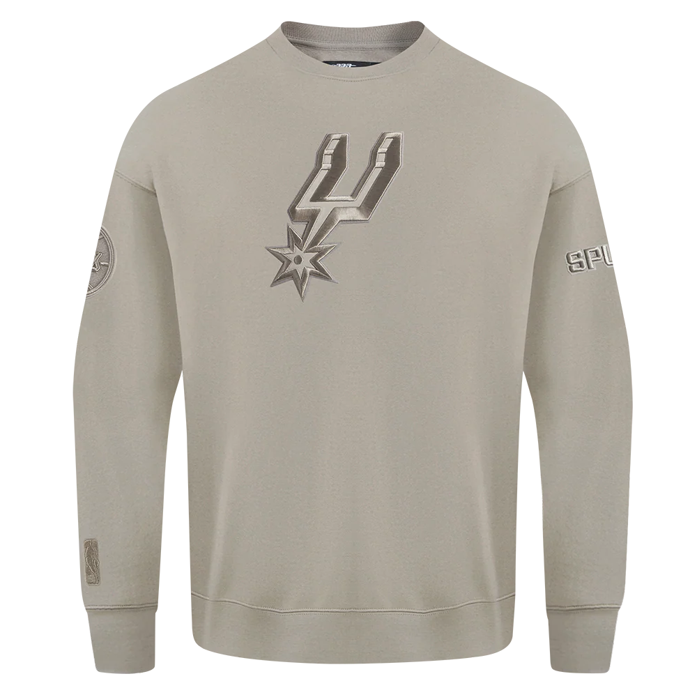 NBA SAN ANTONIO SPURS NEUTRAL MEN'S DROP SHOULDER FLC CREWNECK (TAUPE) - Image 3