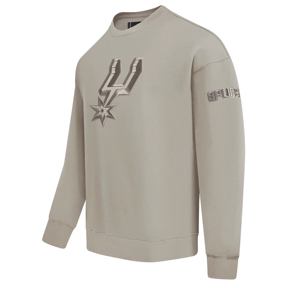 NBA SAN ANTONIO SPURS NEUTRAL MEN'S DROP SHOULDER FLC CREWNECK (TAUPE) - Image 4