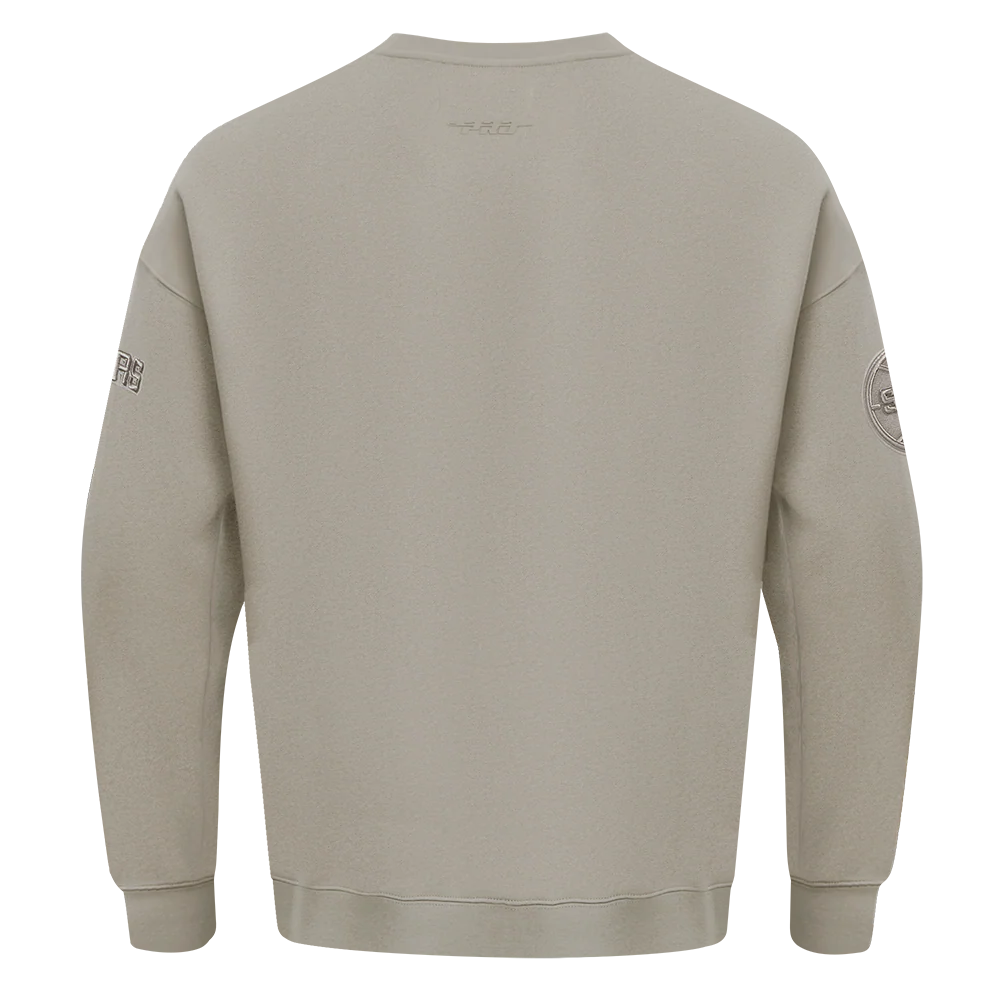 NBA SAN ANTONIO SPURS NEUTRAL MEN'S DROP SHOULDER FLC CREWNECK (TAUPE) - Image 5