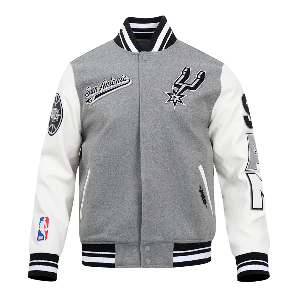 NBA SAN ANTONIO SPURS SCRIPT TAIL MEN'S RIB WOOL VARSITY (HEATHER GREY/WHITE/BLACK)