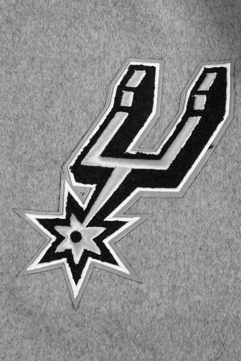 NBA SAN ANTONIO SPURS SCRIPT TAIL MEN'S RIB WOOL VARSITY (HEATHER GREY/WHITE/BLACK) - Image 6