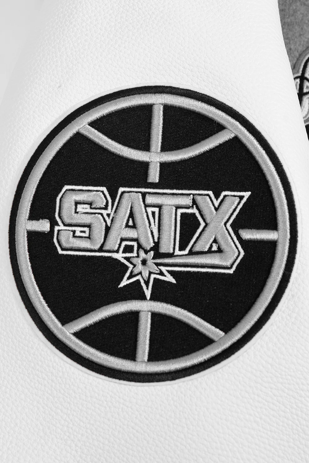 NBA SAN ANTONIO SPURS SCRIPT TAIL MEN'S RIB WOOL VARSITY (HEATHER GREY/WHITE/BLACK) - Image 7
