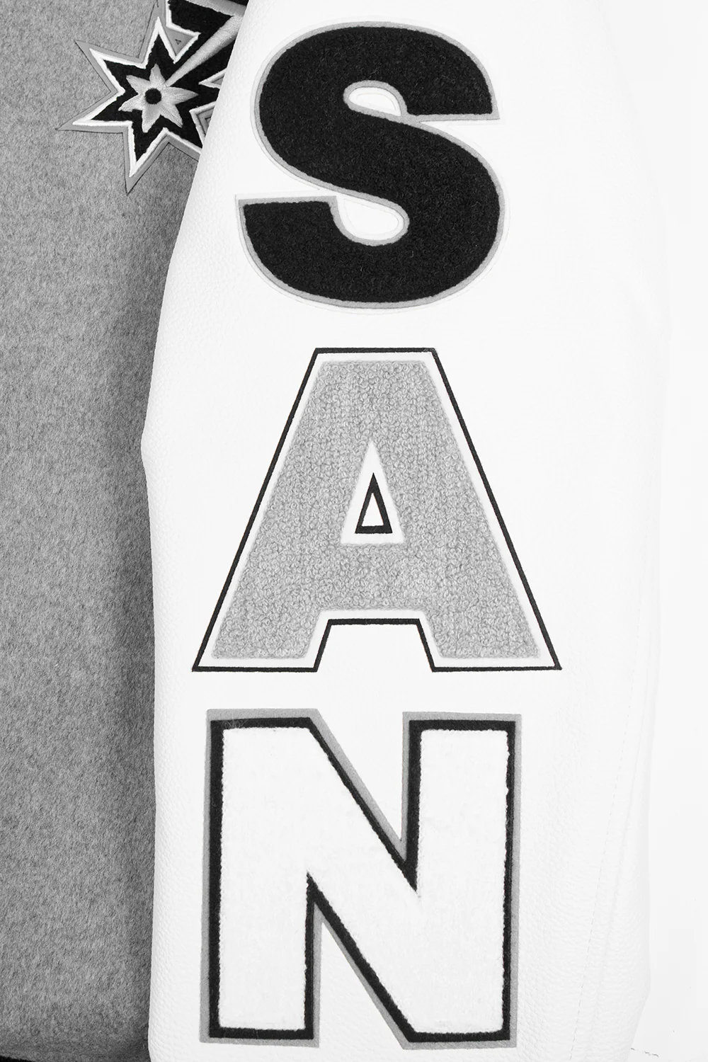 NBA SAN ANTONIO SPURS SCRIPT TAIL MEN'S RIB WOOL VARSITY (HEATHER GREY/WHITE/BLACK) - Image 8