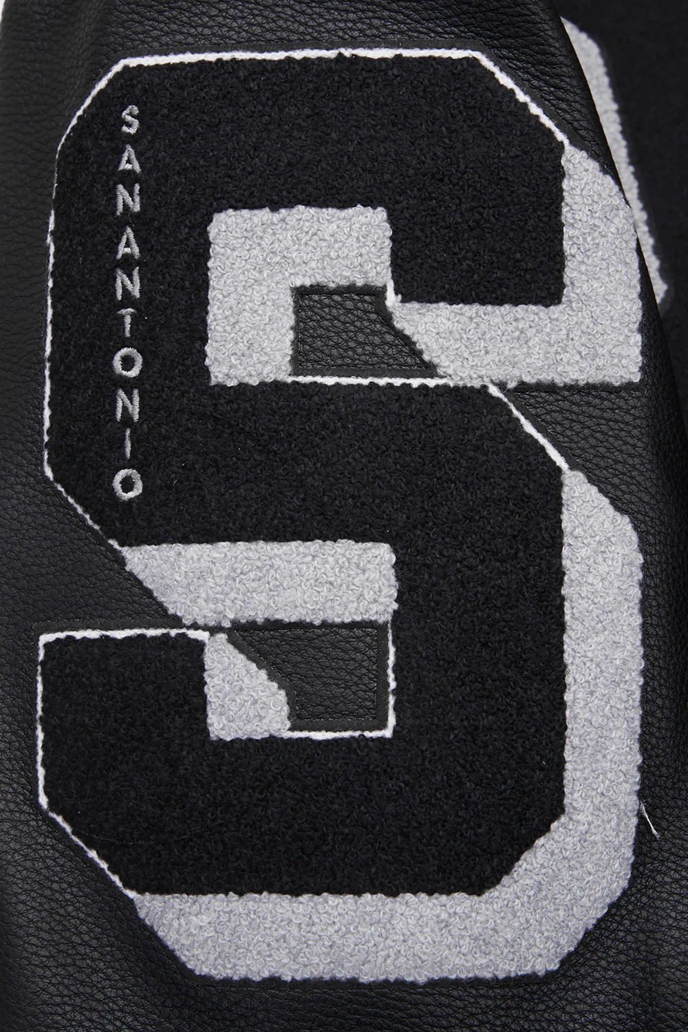 NBA SAN ANTONIO SPURS MASHUP MEN'S RIB WOOL VARSITY JACKET (BLACK/GRAY) - Image 11