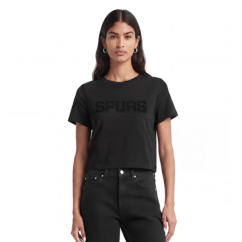 NBA SAN ANTONIO SPURS NEUTRAL WOMEN'S BOXY TEE (BLACK)