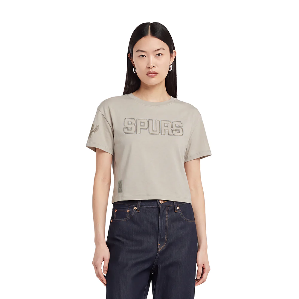 NBA SAN ANTONIO SPURS NEUTRAL WOMEN'S BOXY TEE (TAUPE)