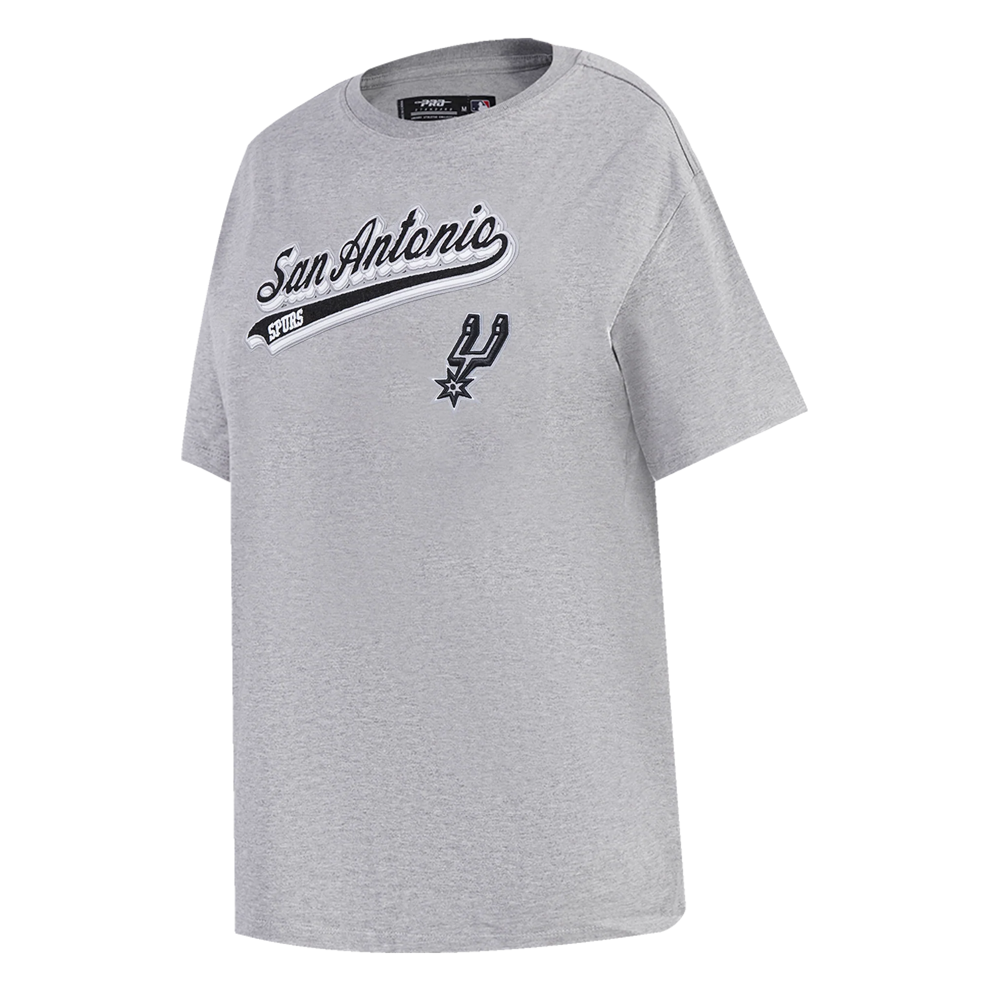 NBA SAN ANTONIO SPURS SCRIPT TAIL WOMEN'S BOYFRIEND TEE (HEATHER GREY) - Image 2