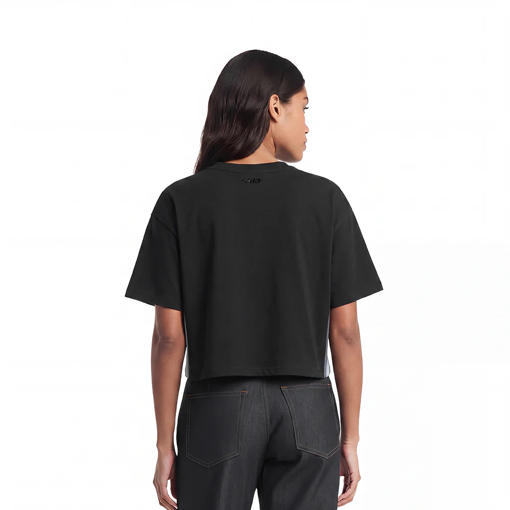 NBA SAN ANTONIO SPURS RETRO CLASSIC WOMEN'S BOXY TEE (BLACK) - Image 2
