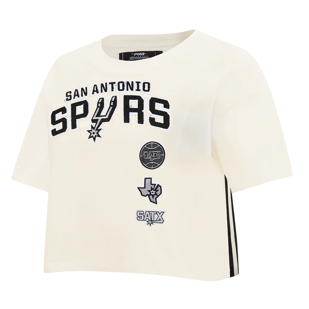 NBA SAN ANTONIO SPURS RETRO CLASSIC WOMEN'S BOXY TEE (EGGSHELL) - Image 2