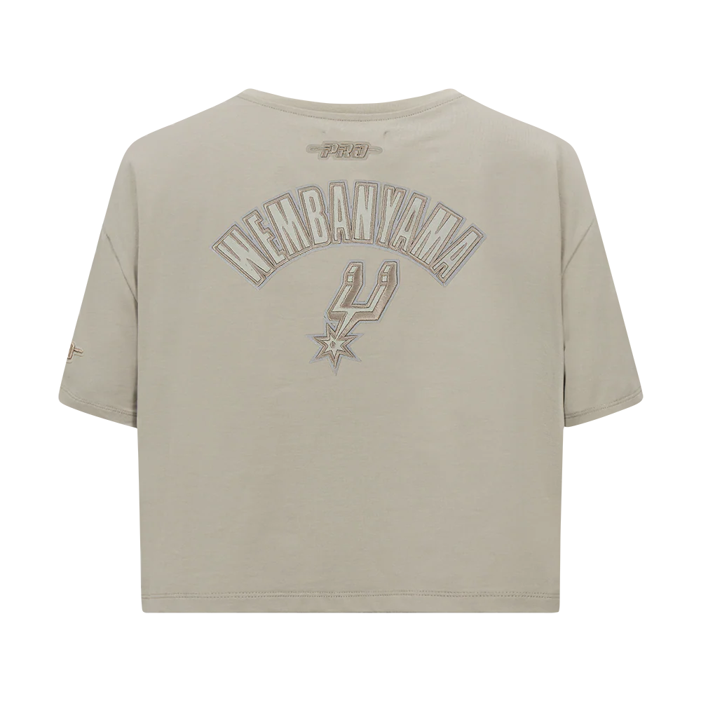 NBA SAN ANTONIO SPURS VICTOR WEMBANYAMA #1 NEUTRAL WOMEN'S SJ BOXY TEE (TAUPE) - Image 5
