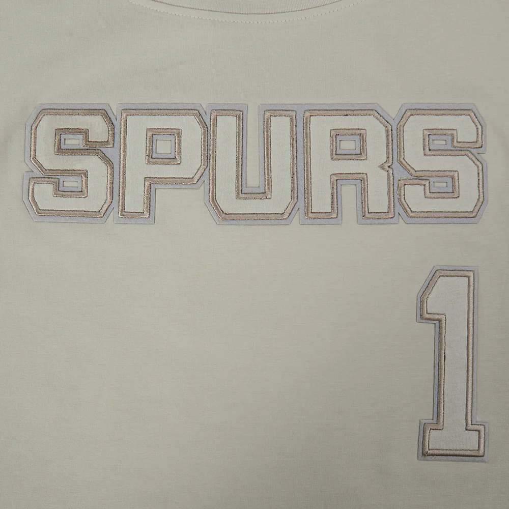 NBA SAN ANTONIO SPURS VICTOR WEMBANYAMA #1 NEUTRAL WOMEN'S SJ BOXY TEE (TAUPE) - Image 7