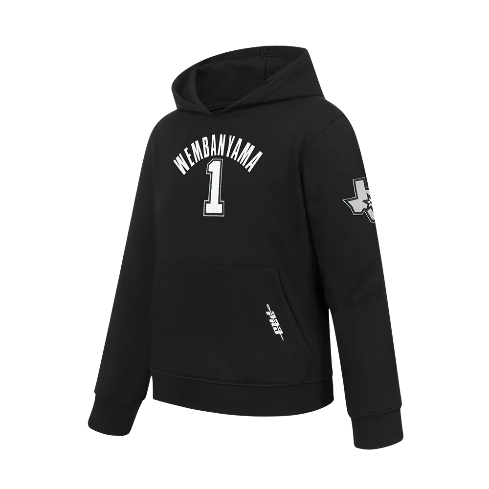 NBA SAN ANTONIO SPURS VICTOR WEMBANYAMA #1 CLASSIC PNN BIG BOY'S FLEECE (BLACK) - Image 2