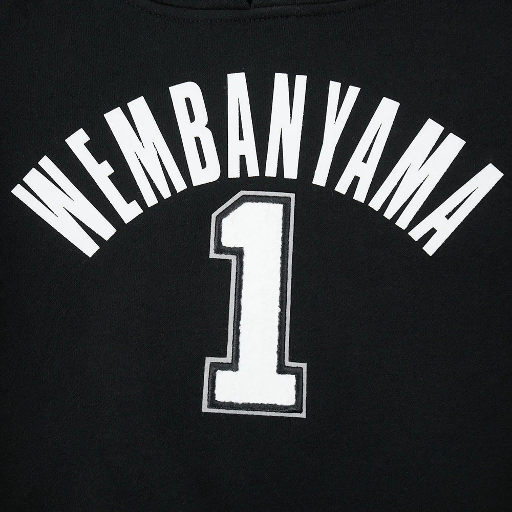 NBA SAN ANTONIO SPURS VICTOR WEMBANYAMA #1 CLASSIC PNN BIG BOY'S FLEECE (BLACK) - Image 8