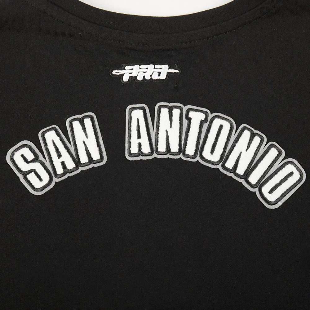NBA SAN ANTONIO SPURS CLASSIC BIG GIRLS SHORT SLEEVE BOXY TEE (BLACK) - Image 7