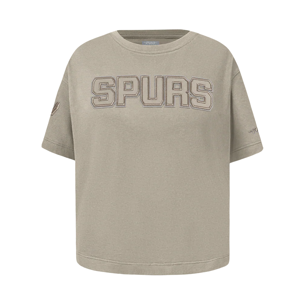 NBA SAN ANTONIO SPURS NEUTRAL BIG GIRLS SS BOXY TEE (TAUPE)
