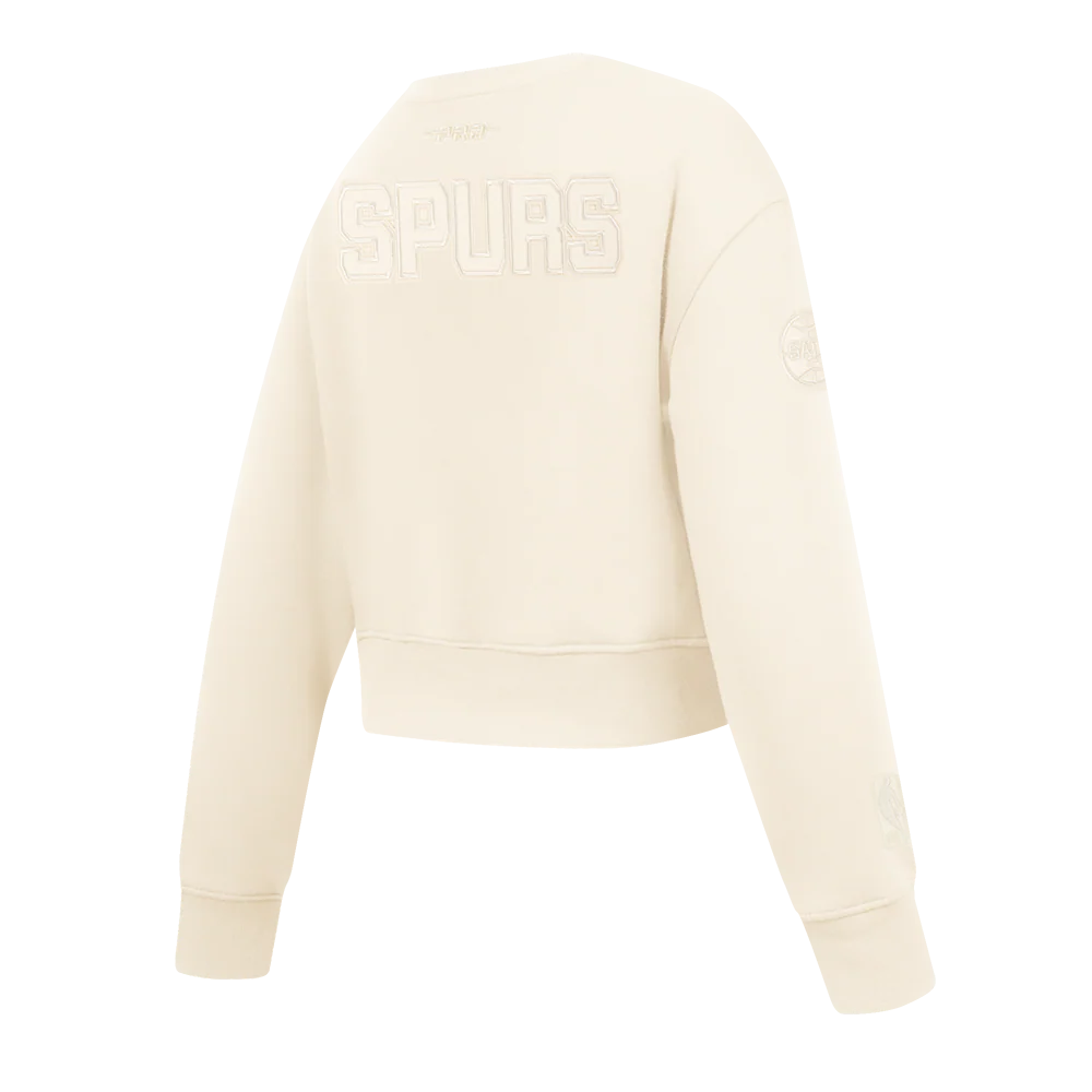 NBA SAN ANTONIO SPURS NEUTRAL BIG GIRLS FLEECE CREWNECK (EGGSHELL) - Image 4