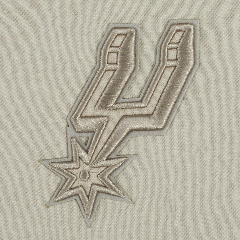 NBA SAN ANTONIO SPURS NEUTRAL WOMEN'S CROPPED PULLOVER HOODIE (TAUPE) - Image 5
