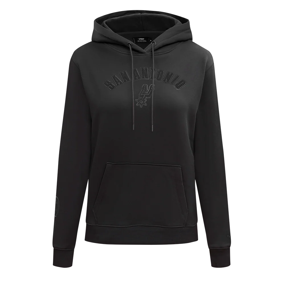 NBA SAN ANTONIO SPURS CLASSIC 3BK WOMEN'S PULL OVER HOODIE (TRIPLE BLACK)