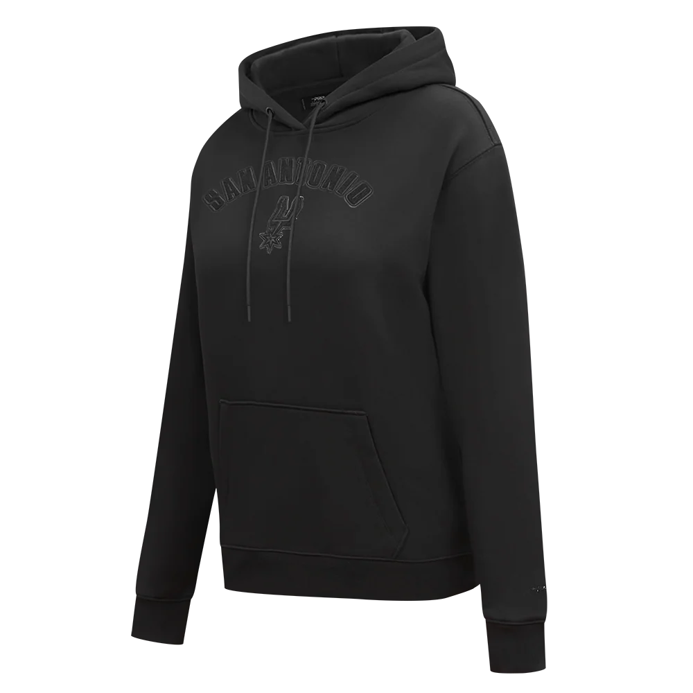 NBA SAN ANTONIO SPURS CLASSIC 3BK WOMEN'S PULL OVER HOODIE (TRIPLE BLACK) - Image 2