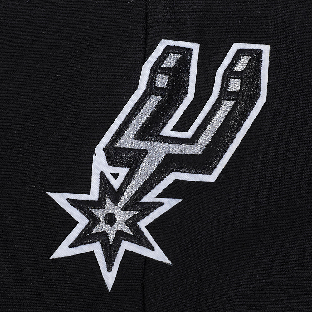NBA SAN ANTONIO SPURS RETRO CLASSIC WOMEN'S RIB CROPPED PULLOVER HOODIE (BLACK/GRAY) - Image 5