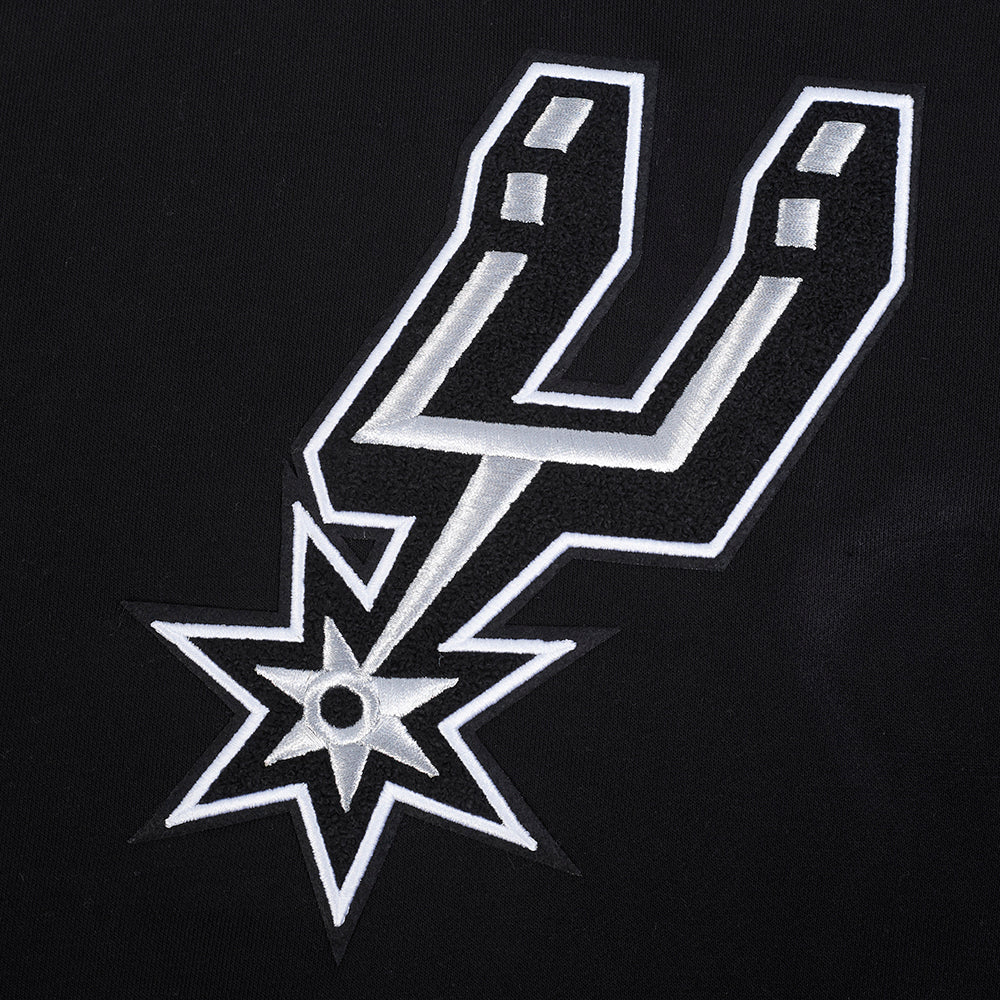 NBA SAN ANTONIO SPURS RETRO CLASSIC WOMEN'S RIB CROPPED PULLOVER HOODIE (BLACK/GRAY) - Image 8