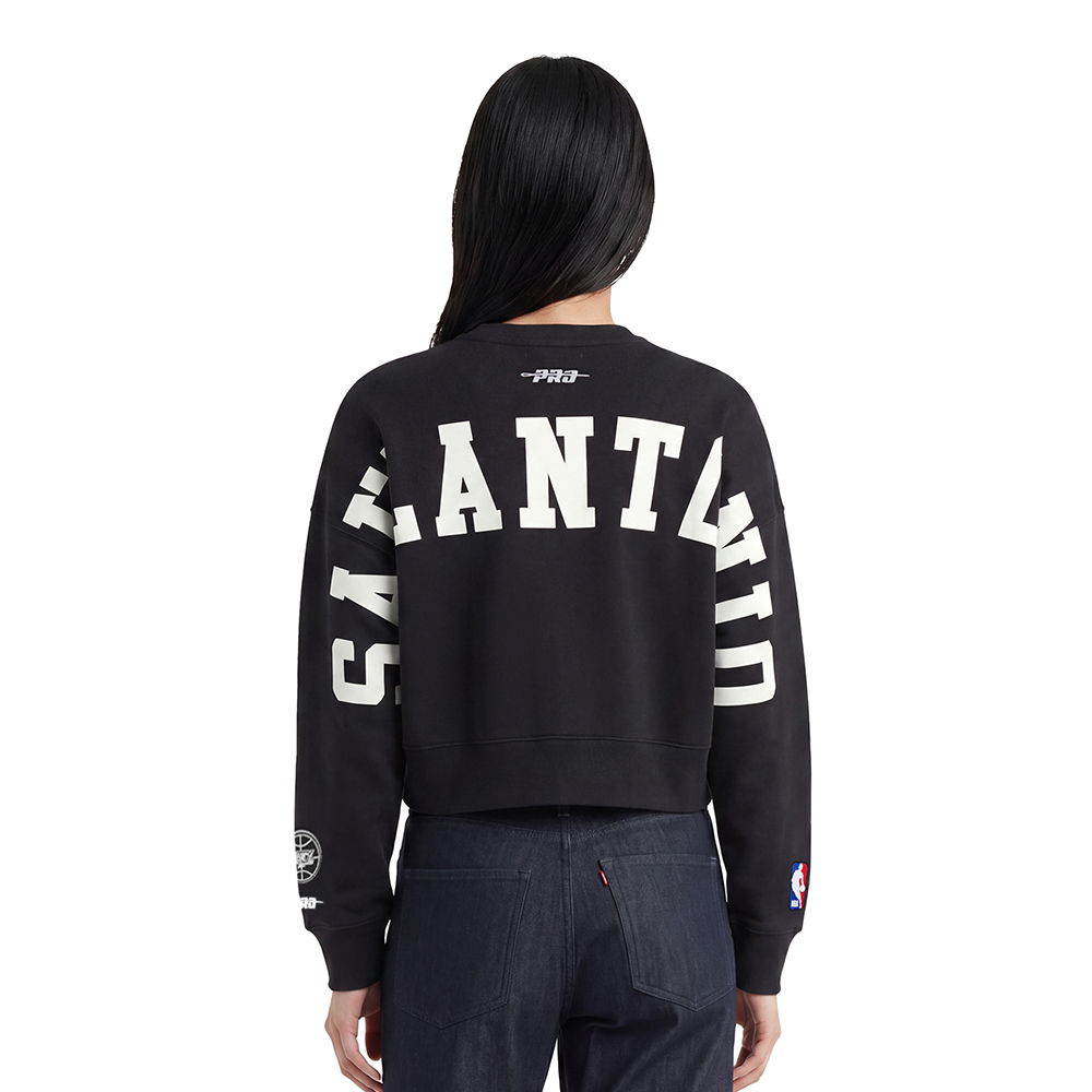 NBA SAN ANTONIO SPURS WINGSPAN WOMEN'S CREWNECK SWEATSHIRT (BLACK)