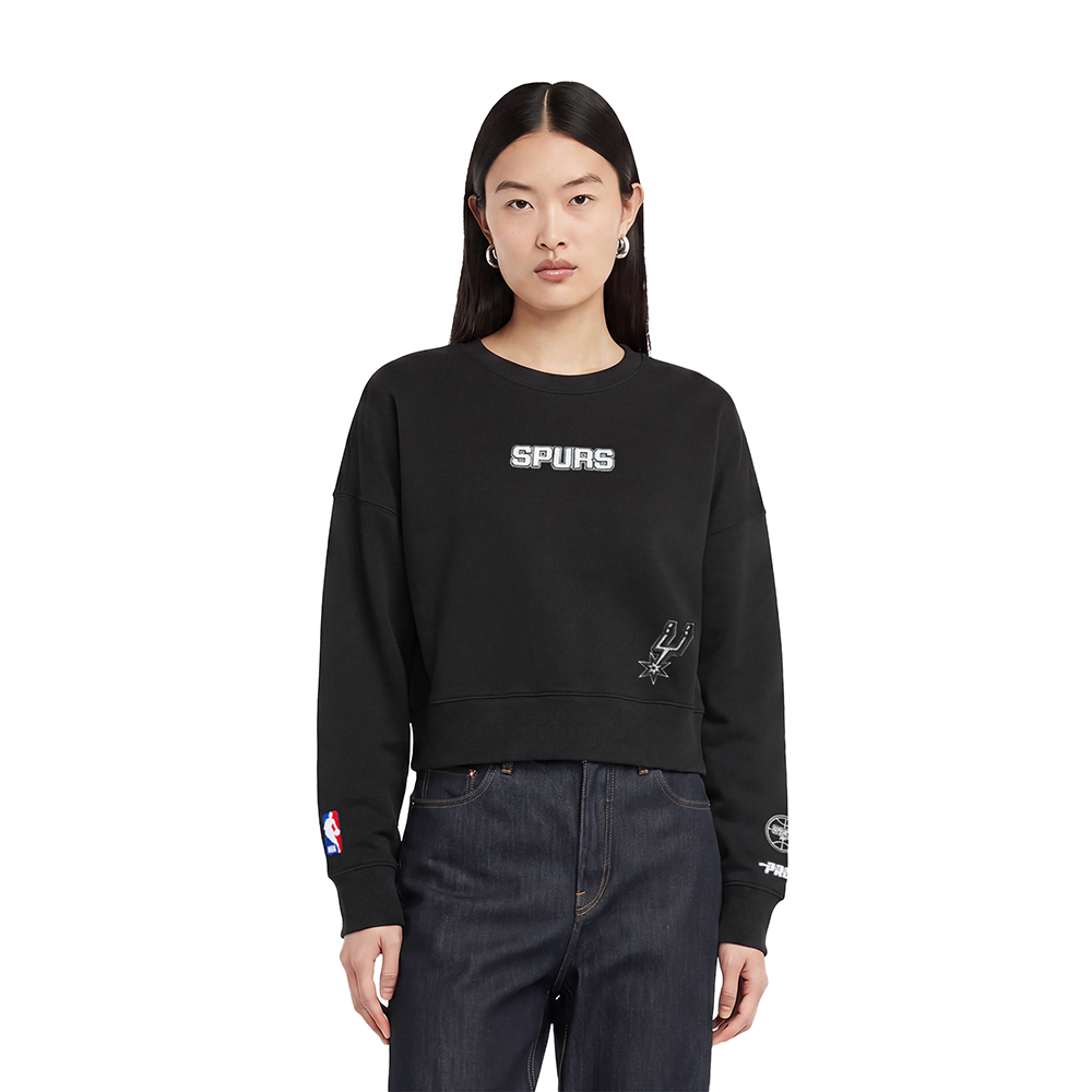 NBA SAN ANTONIO SPURS WINGSPAN WOMEN'S CREWNECK SWEATSHIRT (BLACK) - Image 2