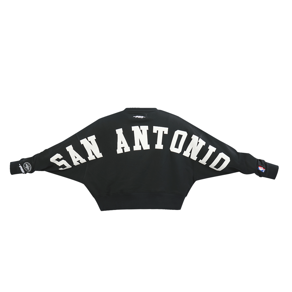 NBA SAN ANTONIO SPURS WINGSPAN WOMEN'S CREWNECK SWEATSHIRT (BLACK) - Image 7
