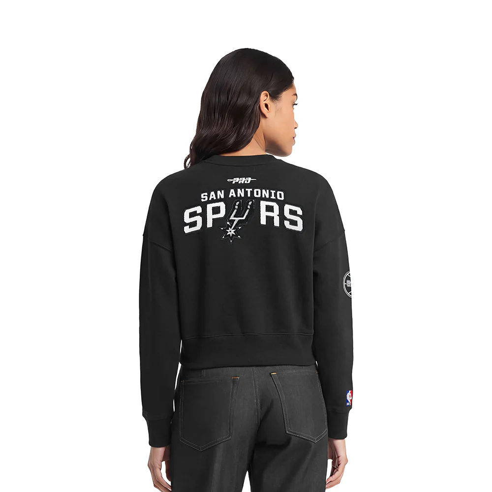 NBA SAN ANTONIO SPURS VICTOR WEMBANYAMA #1 CLASSIC PLAYER NAME AND NUMBER WOMEN'S FLC CREWNECK - Image 2