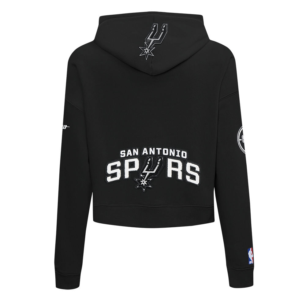 NBA SAN ANTONIO SPURS VICTOR WEMBANYAMA #1 CLASSIC PLAYER NAME AND NUMBER WOMEN'S FLC CROPPED PO HOODIE - Image 3