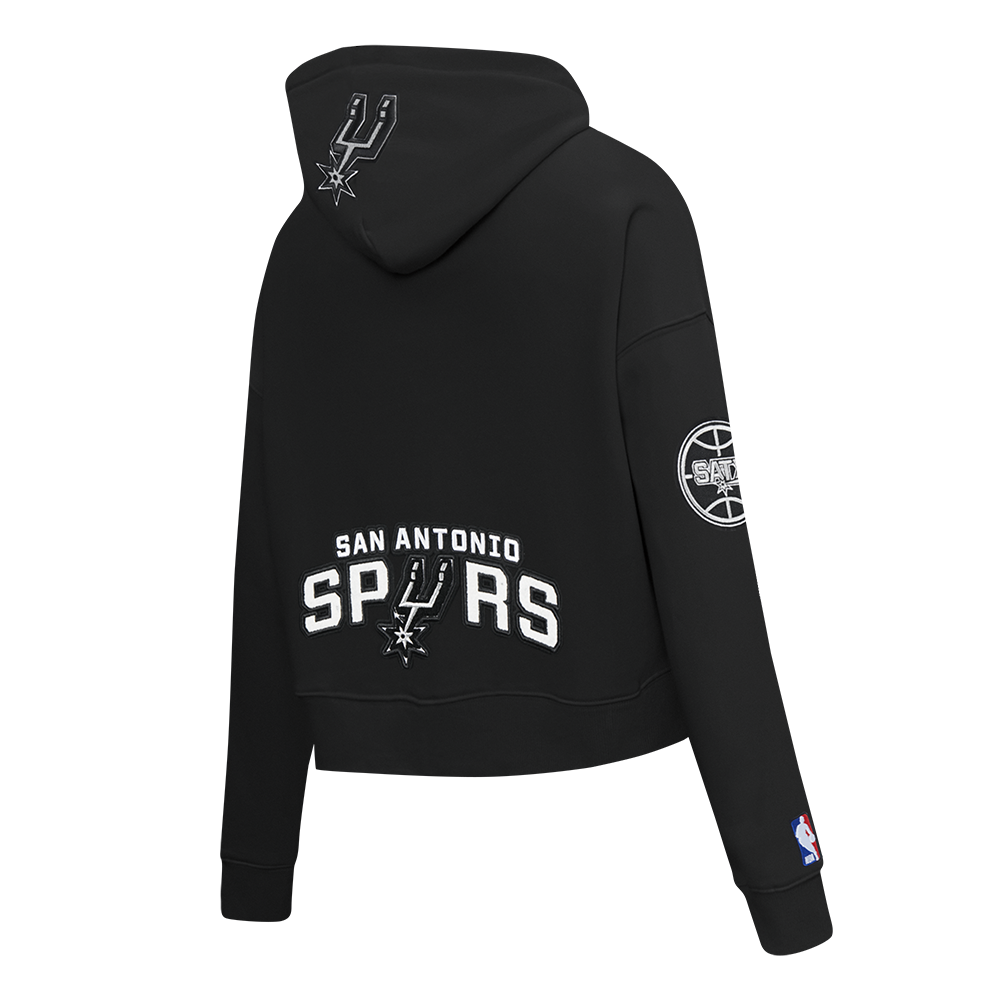 NBA SAN ANTONIO SPURS VICTOR WEMBANYAMA #1 CLASSIC PLAYER NAME AND NUMBER WOMEN'S FLC CROPPED PO HOODIE - Image 4