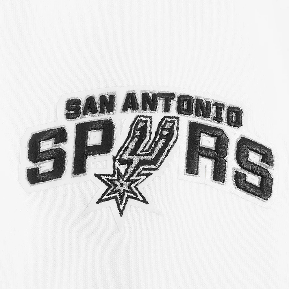 NBA SAN ANTONIO SPURS CLASSIC WOMEN'S FLC CROPPED PO HOODIE (WHITE) - Image 7