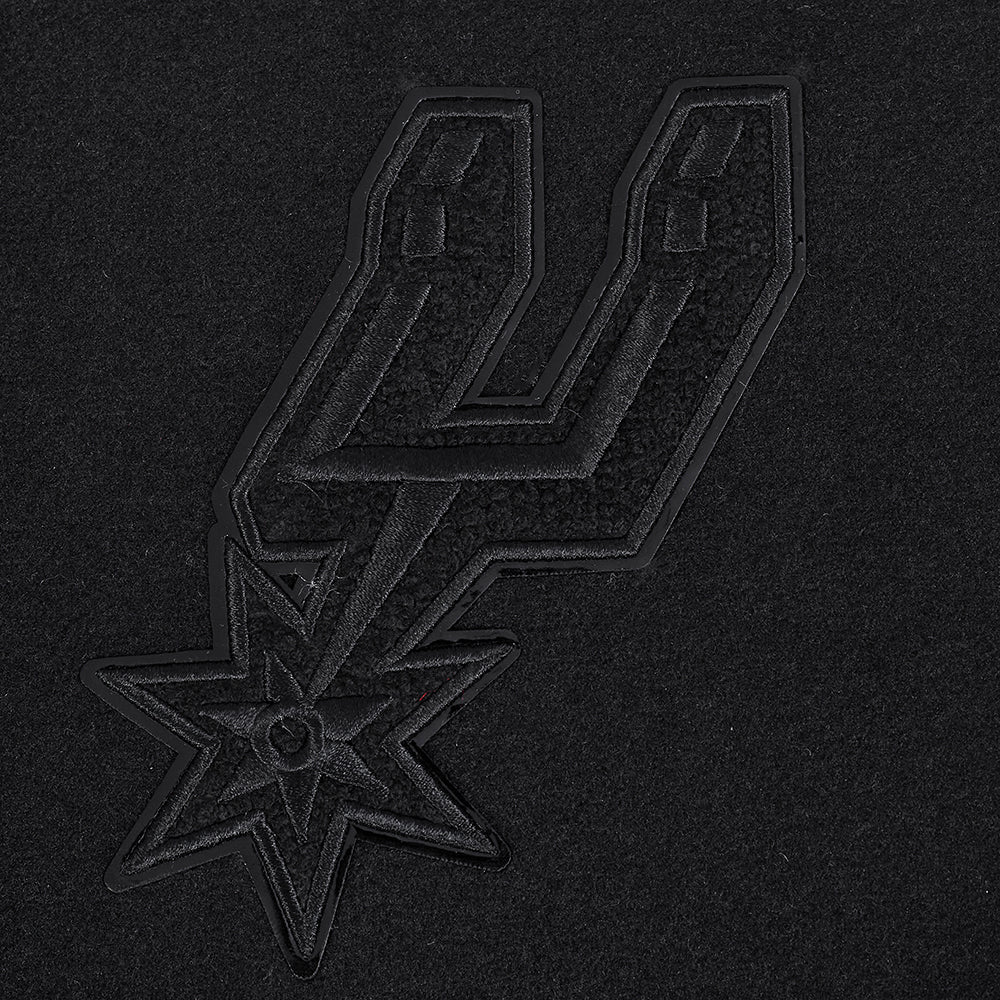NBA SAN ANTONIO SPURS TRIPLE BLACK WOMEN'S WOOL VARSITY JACKET (TRIPLE BLACK WOMEN'S) - Image 5