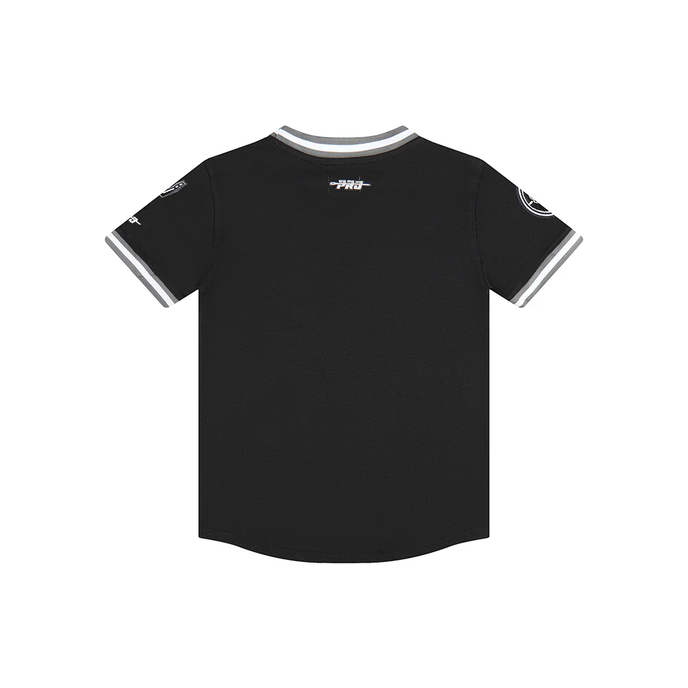 NBA SAN ANTONIO SPURS CLASSIC LITTLE BOYS SHORT SLEEVE STRIPED RIB TEE (BLACK/GRAY) - Image 4