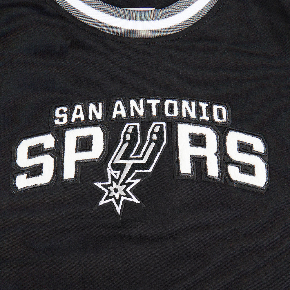 NBA SAN ANTONIO SPURS CLASSIC LITTLE BOYS SHORT SLEEVE STRIPED RIB TEE (BLACK/GRAY) - Image 5