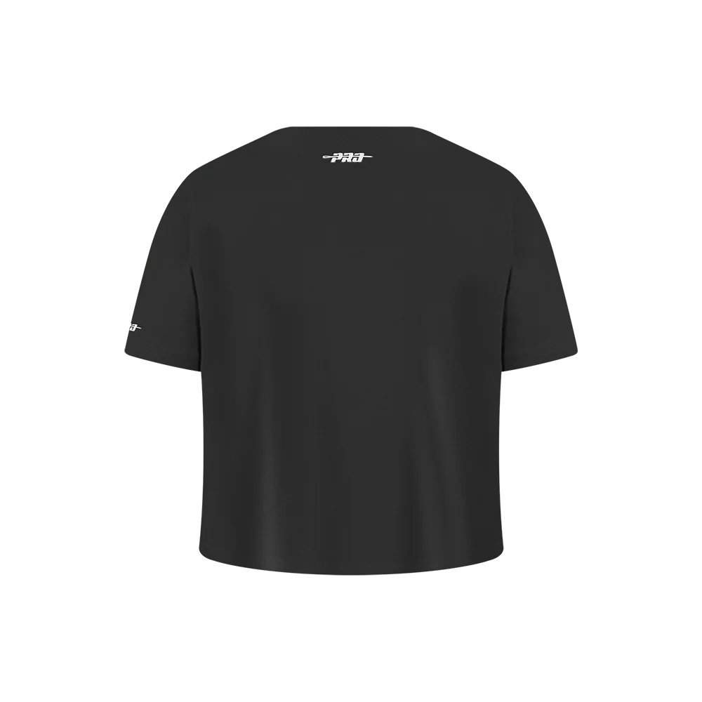 NBA SAN ANTONIO SPURS RETRO CLASSIC LITTLE GIRLS SHORT SLEEVE BOXY TEE (BLACK) - Image 3