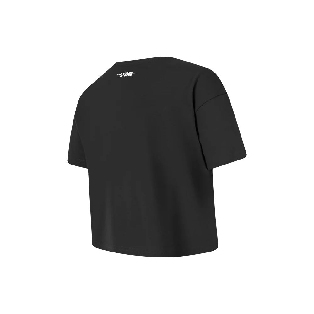 NBA SAN ANTONIO SPURS RETRO CLASSIC LITTLE GIRLS SHORT SLEEVE BOXY TEE (BLACK) - Image 4