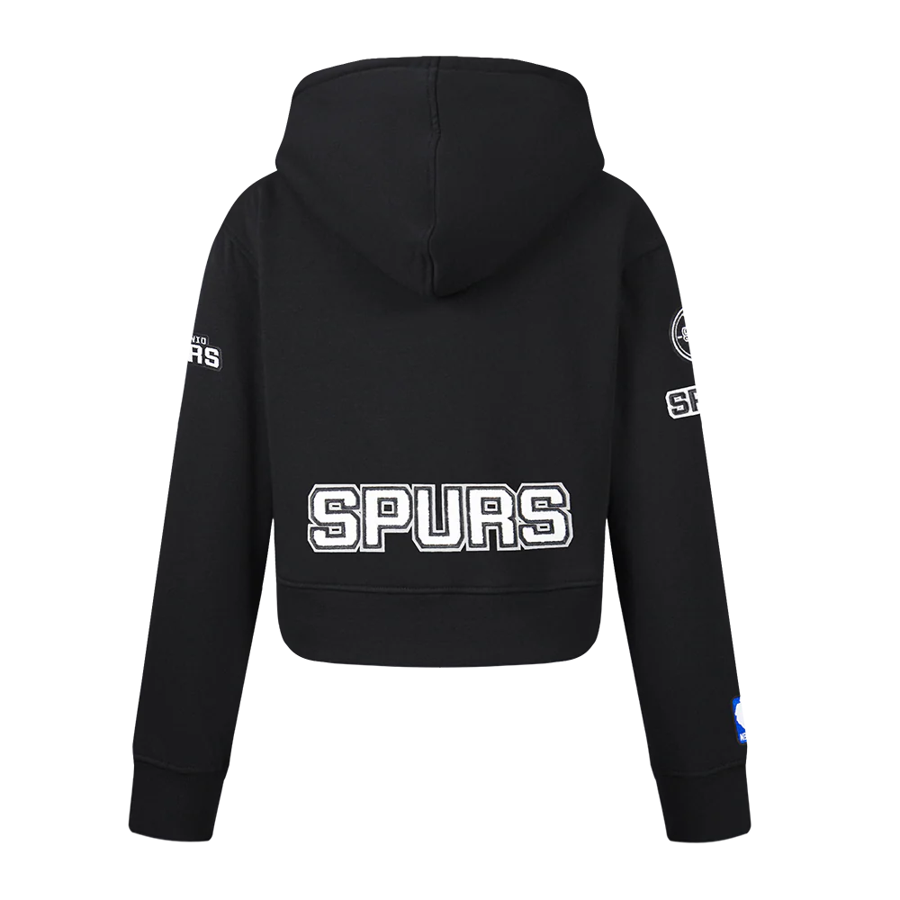 NBA SAN ANTONIO SPURS CLASSIC LITTLE GIRLS  FLEECE FULL ZIP HOODIE (BLACK) - Image 3
