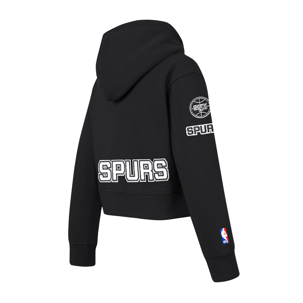 NBA SAN ANTONIO SPURS CLASSIC LITTLE GIRLS  FLEECE FULL ZIP HOODIE (BLACK) - Image 4