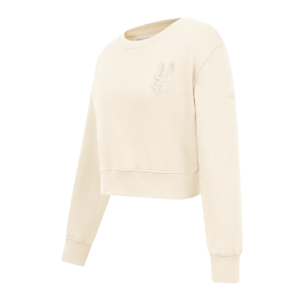 NBA SAN ANTONIO SPURS NEUTRAL LITTLE GIRLS FLEECE CREWNECK (EGGSHELL) - Image 2