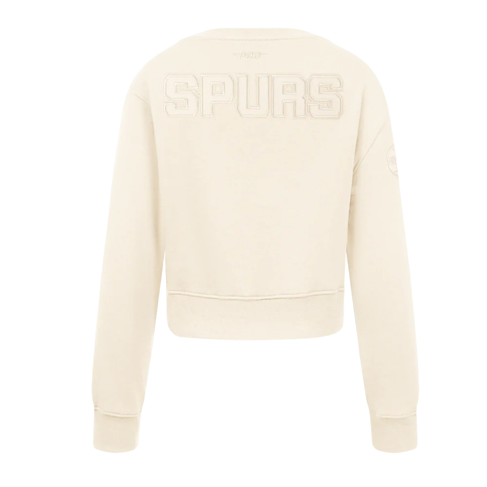 NBA SAN ANTONIO SPURS NEUTRAL LITTLE GIRLS FLEECE CREWNECK (EGGSHELL) - Image 3