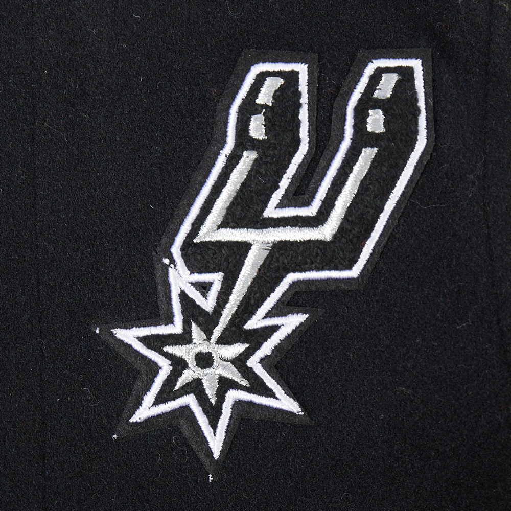 NBA SAN ANTONIO SPURS CLASSIC TODDLER BOYS WOOL VARSITY JACKET (BLACK/WHITE) - Image 5