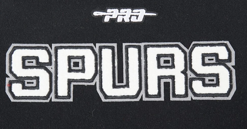 NBA SAN ANTONIO SPURS CLASSIC TODDLER BOYS WOOL VARSITY JACKET (BLACK/WHITE) - Image 9