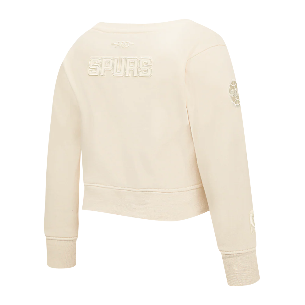 NBA SAN ANTONIO SPURS NEUTRAL TODDLER GIRLS FLEECE CREWNECK (EGGSHELL) - Image 4