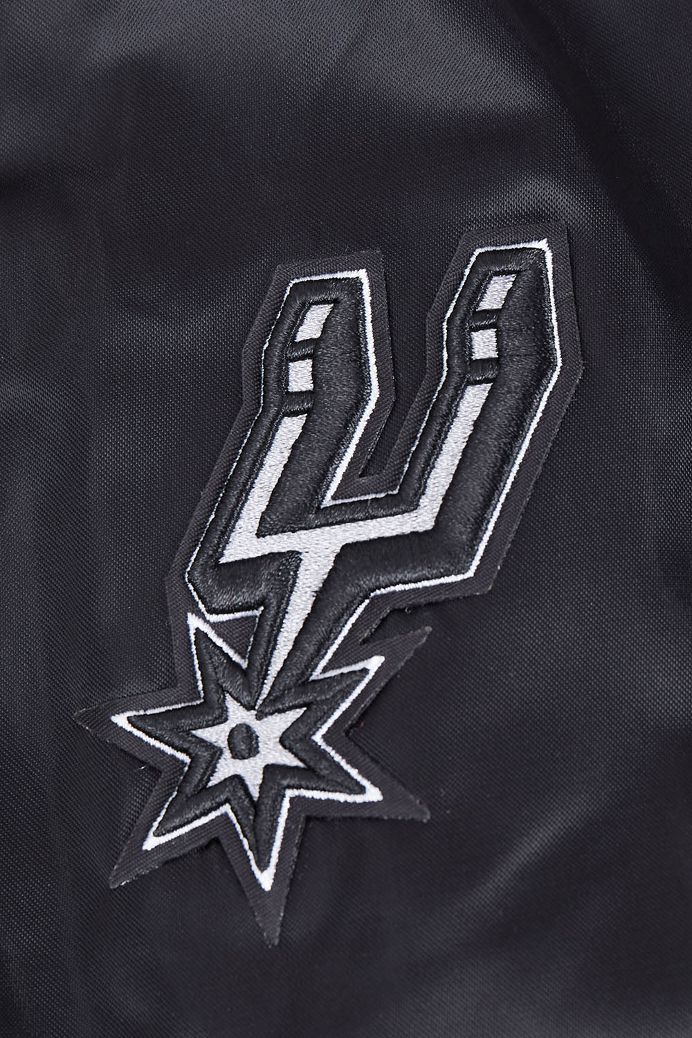 NBA SAN ANTONIO SPURS SCRIPT TAIL WOMEN'S SATIN JACKET (BLACK/GRAY) - Image 6