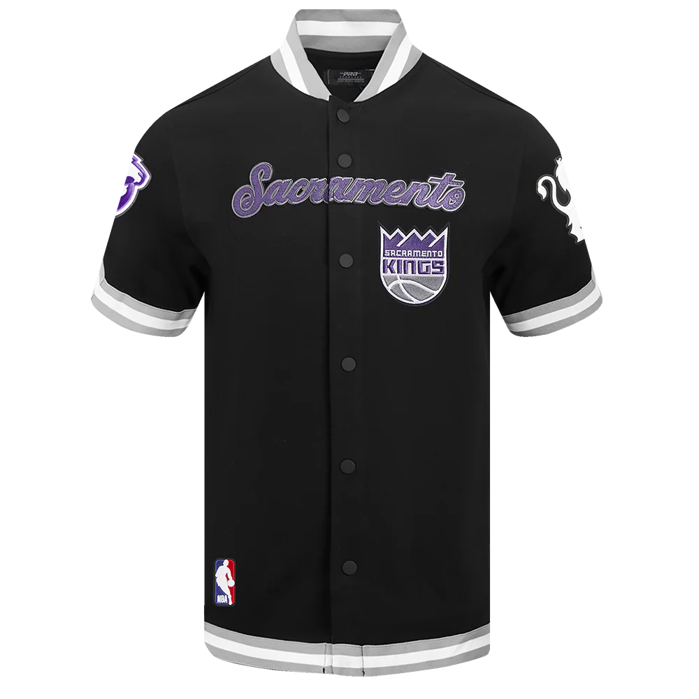 NBA SACRAMENTO KINGS CLASSIC MEN'S DOUBLE KNIT JACKET (BLACK/GRAY) - Image 5